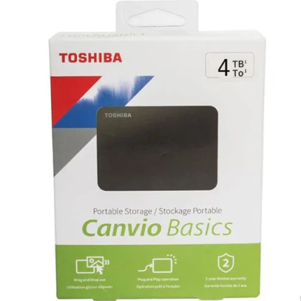 Toshiba Canvio Basics 4TB 2.5 " External Hard Drive USB 3.2 Black