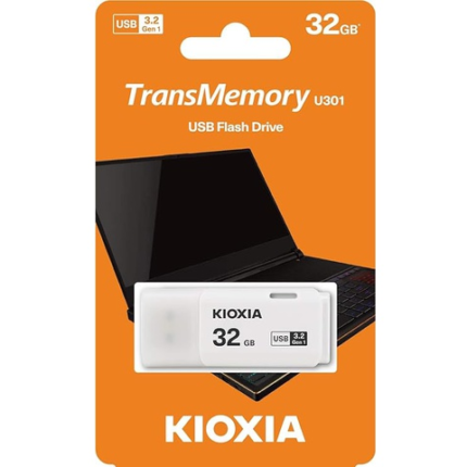 Kioxia TransMemory U301W 32GB Flash Drive USB 3.2 White