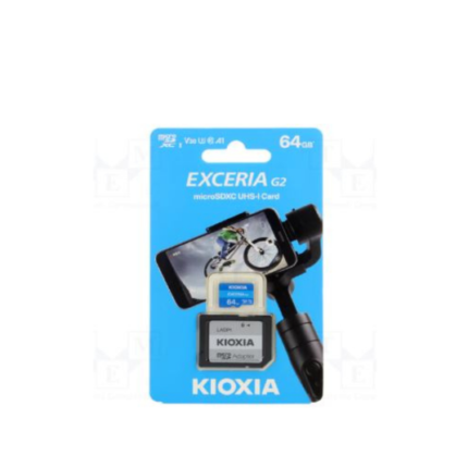 Kioxia Exceria G2 64GBMicroSDXC, UHS-1,up to 100MB/s read 50MB/s write C10 A1 V30 U3