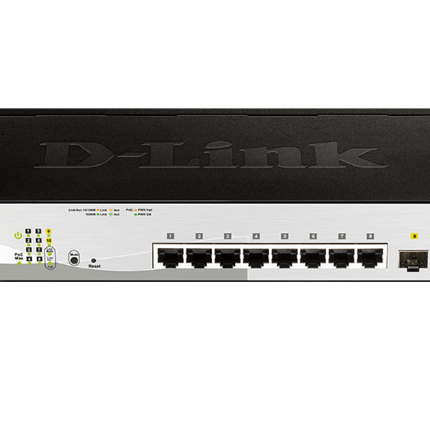 D-Link DGS-1210-10P 8-ports 10/100/1000Base-T PoE + 2 SFP ports Smart Switch