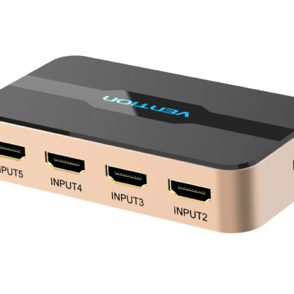 Vention HDMI Switcher 5 In 1 Out Gold