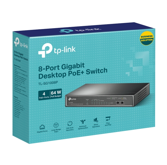 TP-Link 8-Port Gigabit Desktop Switch with 4-Port PoE+ – TL-SG1008P