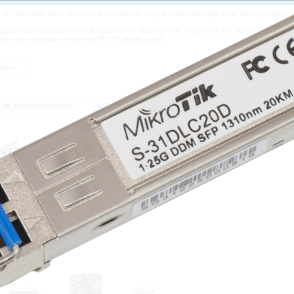 Mikrotik S-31DLC20D SFP (1.25G) module 20KM Single Mode