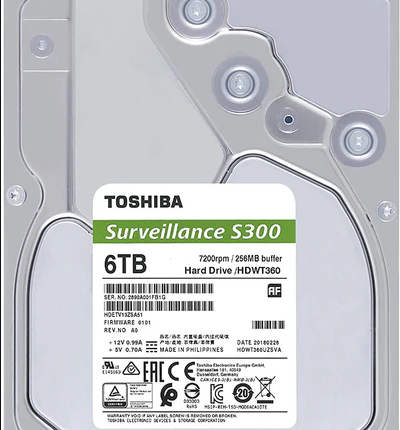Toshiba S300 6TB 7200 RPM Surveillance Hard Drive