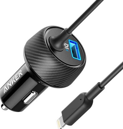 ANKER POWERDRIVE 2 ELITE WITH LIGHTNING CONNECTOR BLACK