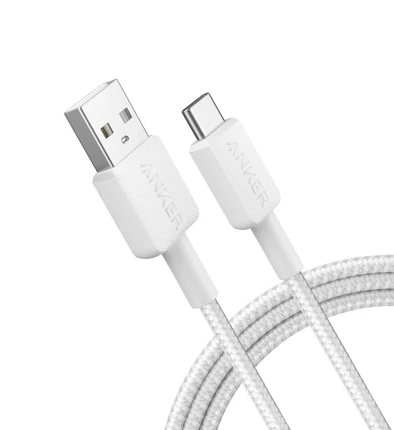 ANKER 322 USB-A TO USB-C CABLE (3FT BRAIDED) WHITE - Image 3